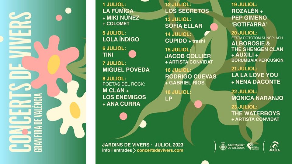 Conciertos de Viveros 2023: Valencia recibirá a Rozalén, Miki, Tini, Mónica Naranjo y muchos más