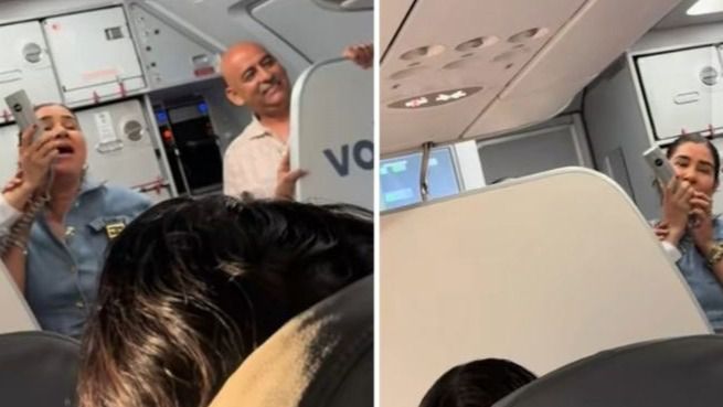 Azafata se confunde de aerolínea y grita 'Viva Aerobús' en pleno vuelo
